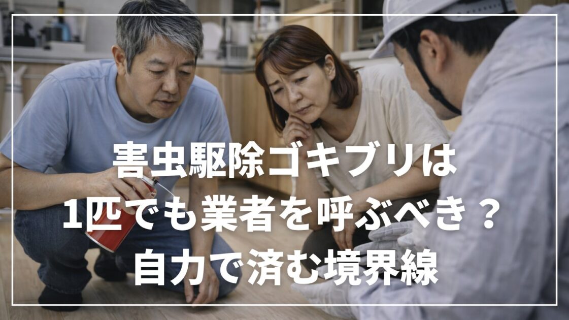 害虫駆除ゴキブリは1匹でも業者を呼ぶべき？自力で済む境界線
