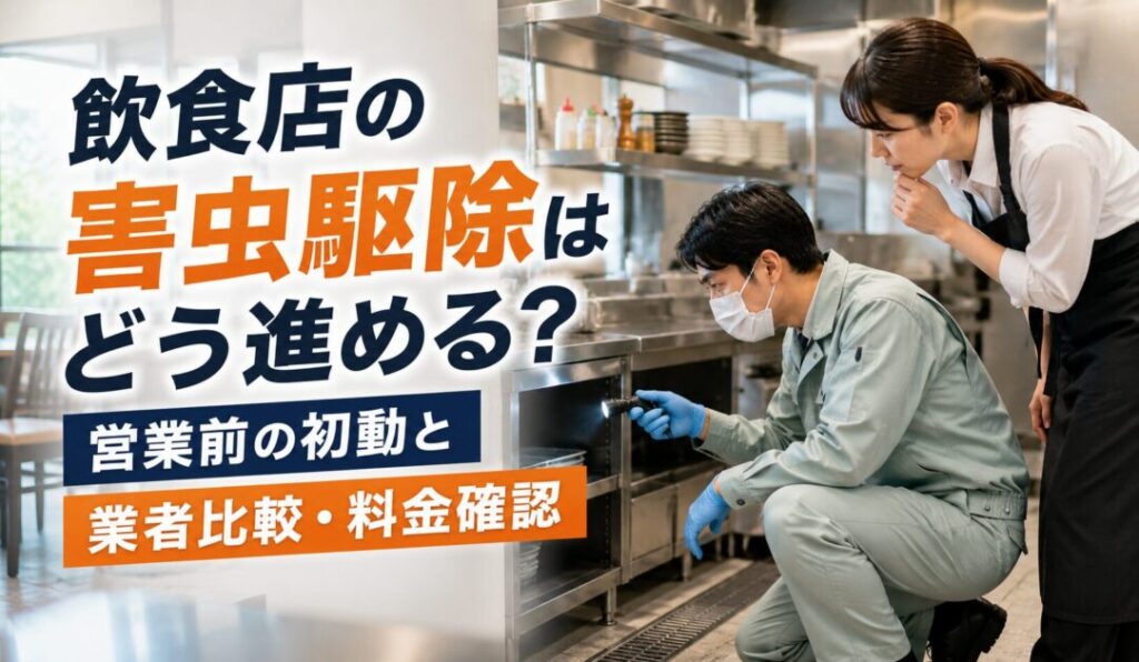 飲食店の害虫駆除はどう進める？営業前の初動と業者比較・料金確認