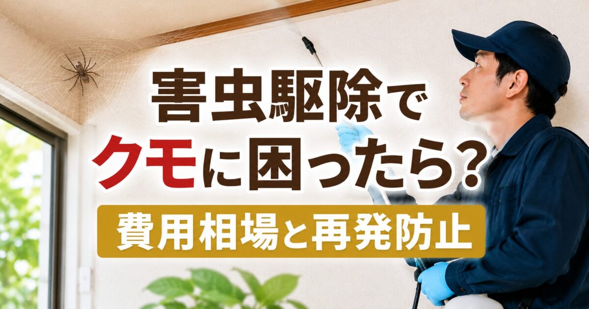 害虫駆除でクモに困ったら?費用相場と再発防止