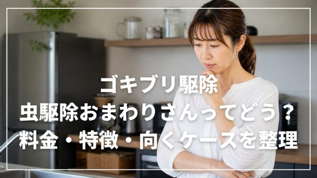 ゴキブリ駆除の虫駆除おまわりさんってどう？料金・特徴・向くケースを整理