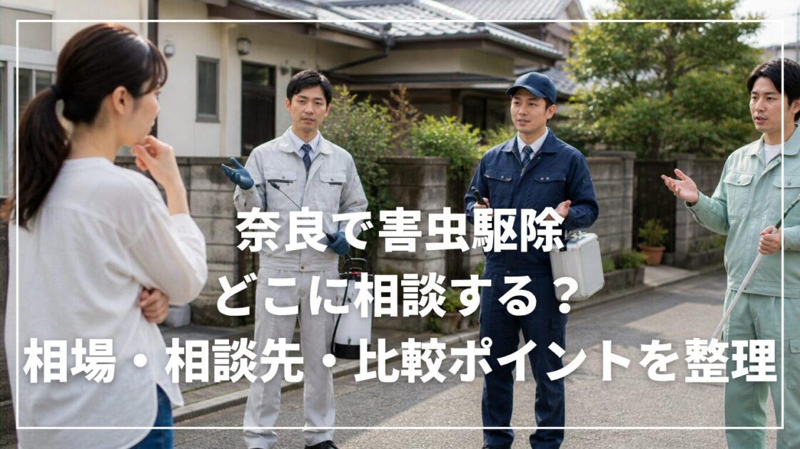 奈良で害虫駆除はどこに相談する？相場・相談先・比較ポイントを整理