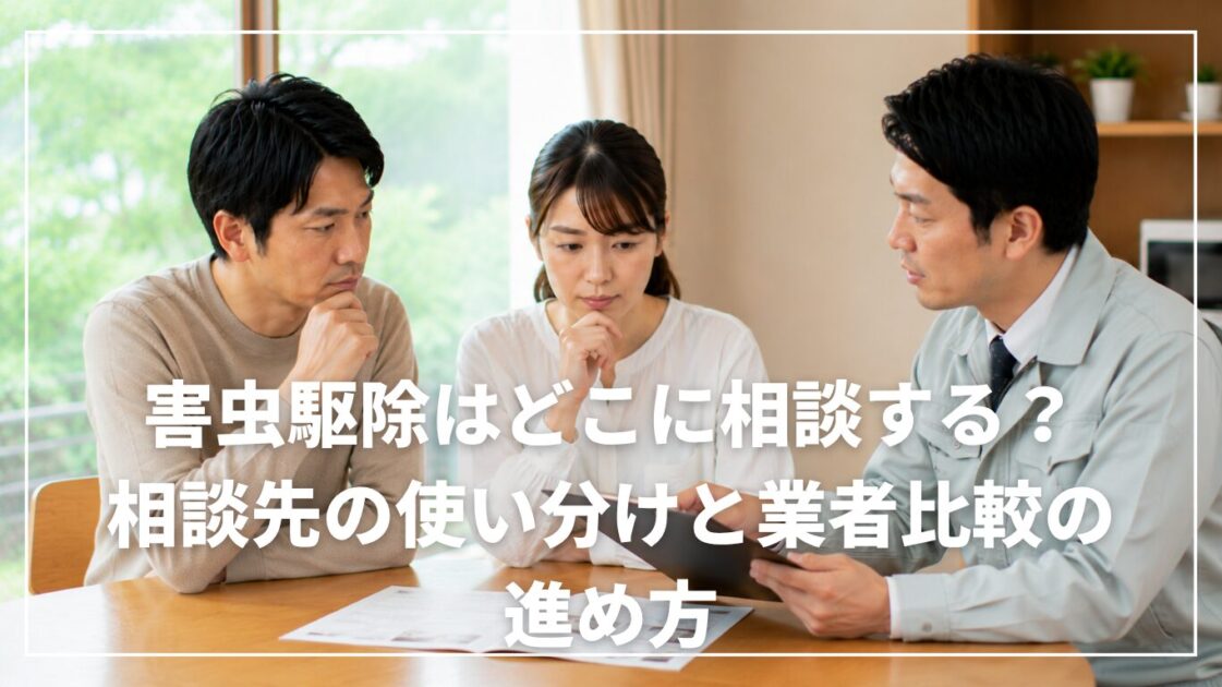 害虫駆除はどこに相談する？相談先の使い分けと業者比較の進め方