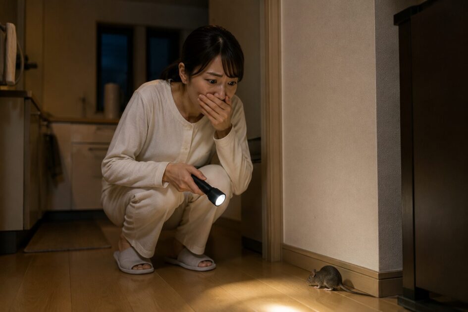 夜中にネズミを見つけた直後の対処法