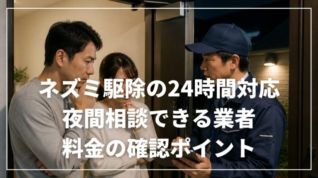 ネズミ駆除の24時間対応｜夜間相談できる業者と料金の確認ポイント