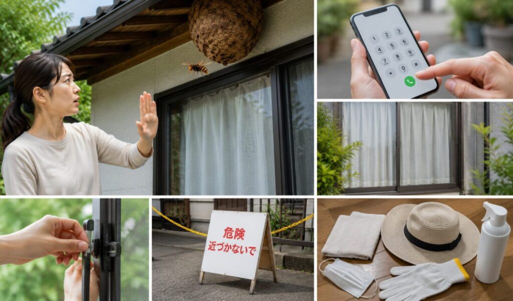 オオスズメバチを見つけた当日から業者到着までにすること