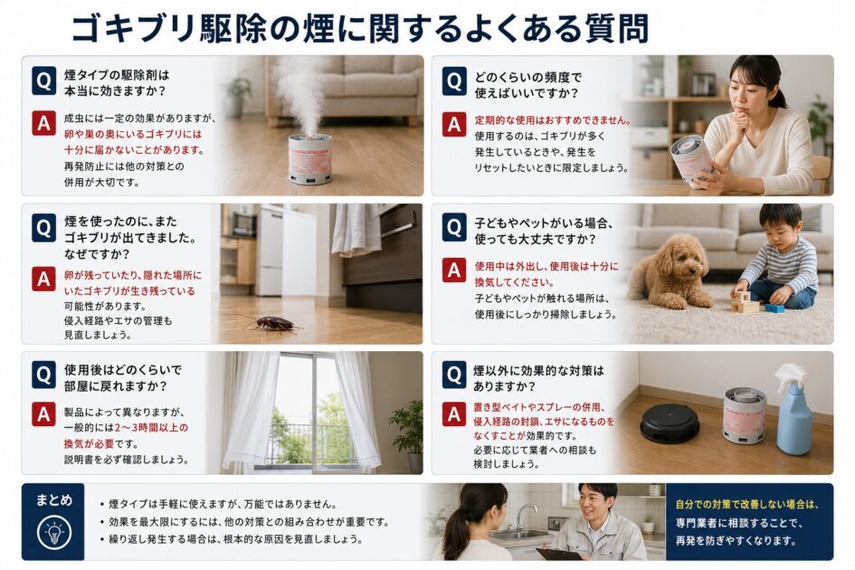 ゴキブリ駆除の煙に関するよくある質問