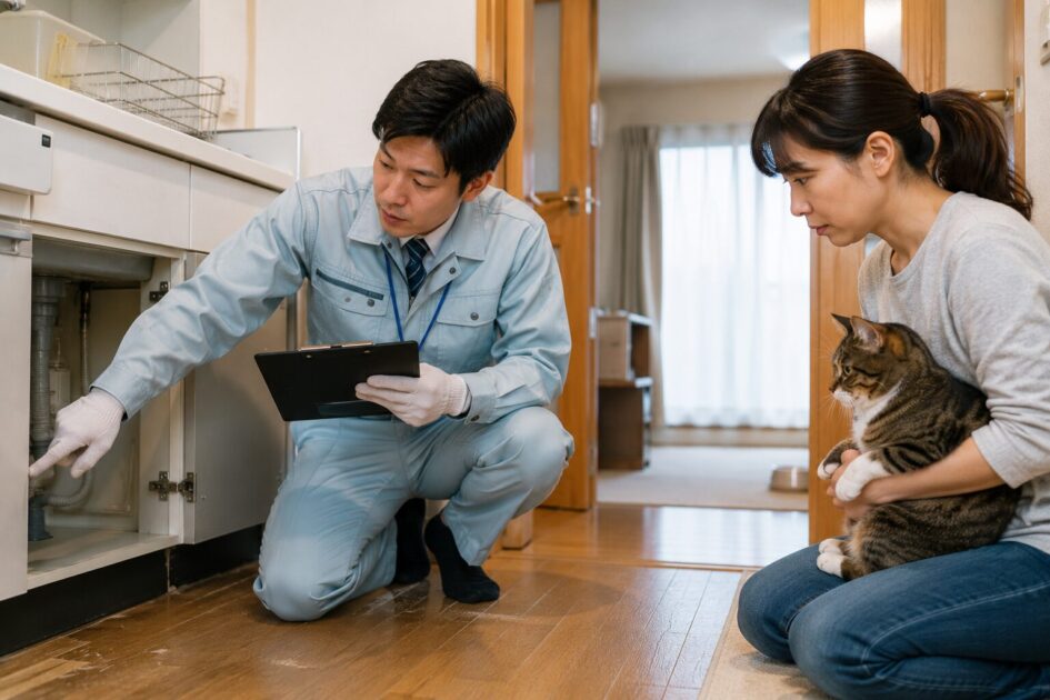 猫がいる家で業者に相談した方がよいケース