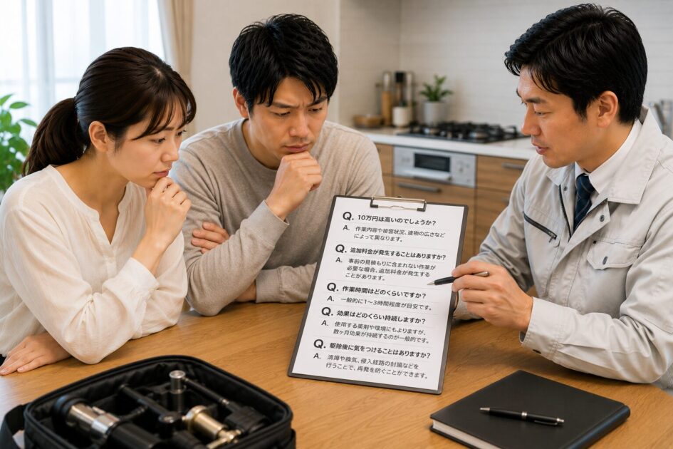 ゴキブリ駆除10万円でよくある質問