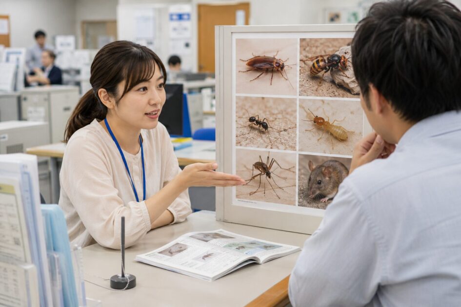 害虫の種類によって市役所へ相談できる内容が異なる