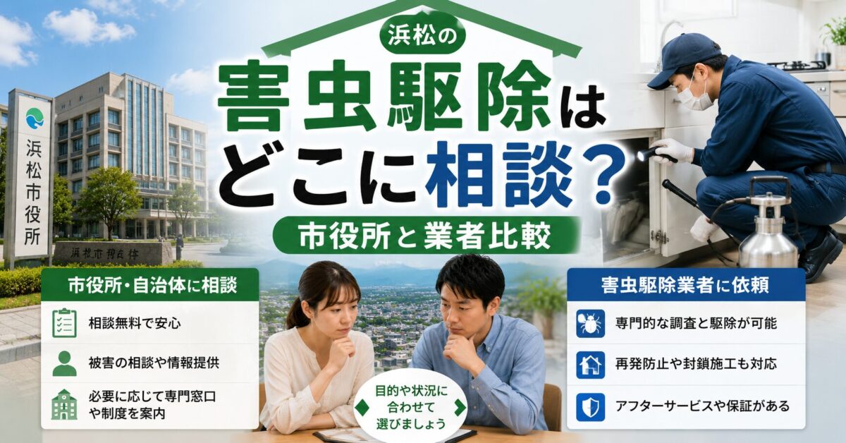 浜松の害虫駆除はどこに相談?市役所と業者比較