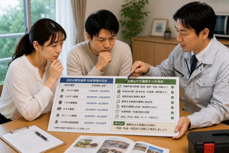 浜松の害虫駆除の料金相場と見積もり確認項目