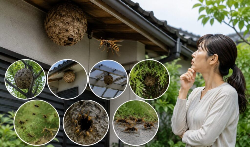 オオスズメバチが巣を作りやすい場所と危険なサイン