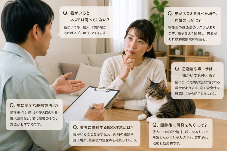 ネズミ駆除と猫でよくある質問(FAQ)
