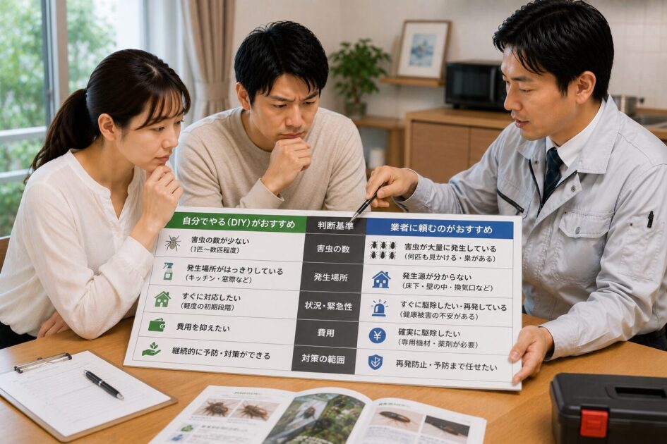 浜松の害虫駆除を自分でやるか業者に頼むかの判断基準