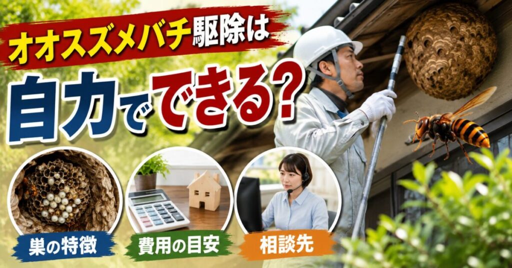 オオスズメバチ駆除は自力でできる?巣の特徴・費用・相談先