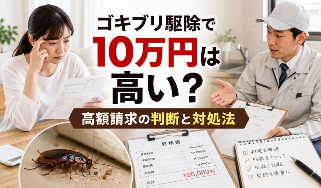 ゴキブリ駆除で10万円は高い？高額請求の判断と対処法