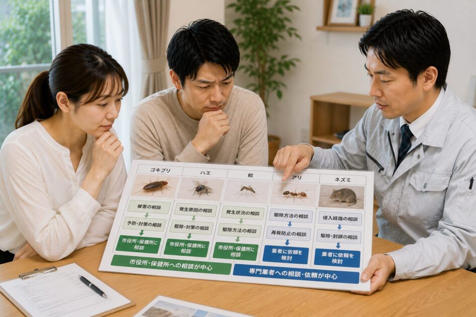 浜松で多い害虫別の相談判断