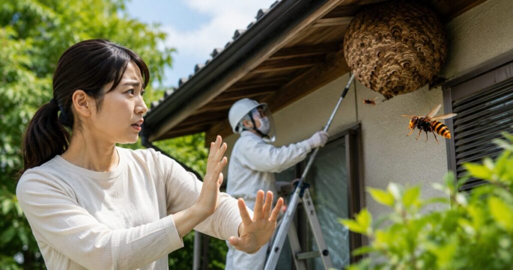 オオスズメバチ駆除は自力を避けて安全確保を優先する