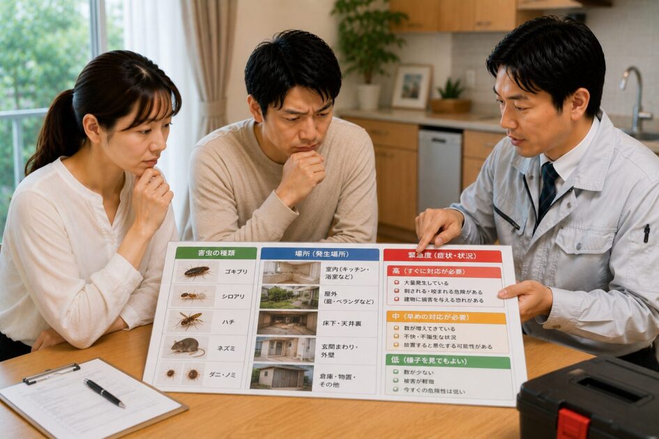 浜松の害虫駆除は害虫の種類・場所・緊急度で判断する